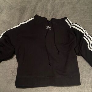 Adidas black cropped hoodie